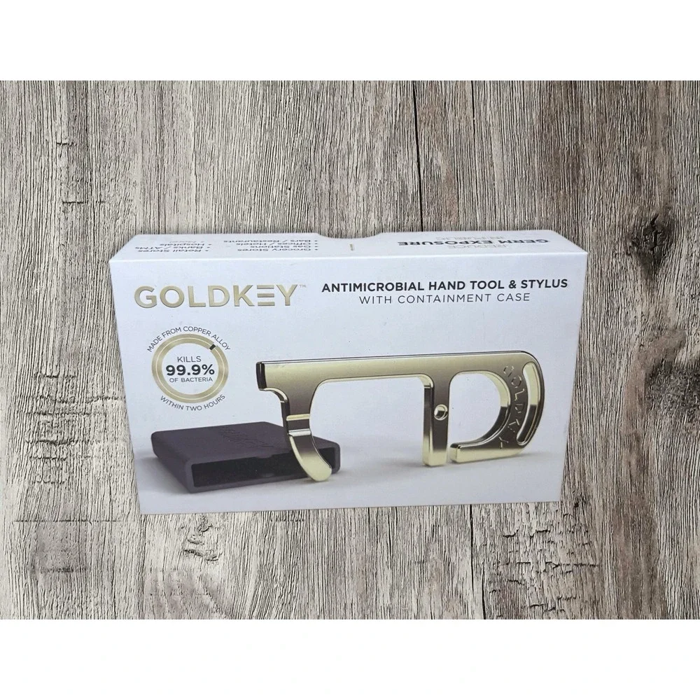 Goldkey Antimicrobial Hand Tool & Stylus w/ Case/Keychain/Carabiner in Black NEW